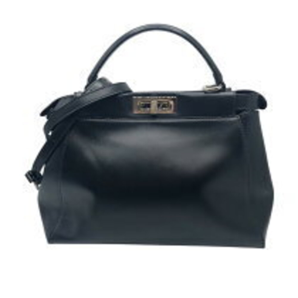 Fendi Peekaboo Bugs Regular Black Leather Shoulder Bag - Picture 2 of 11